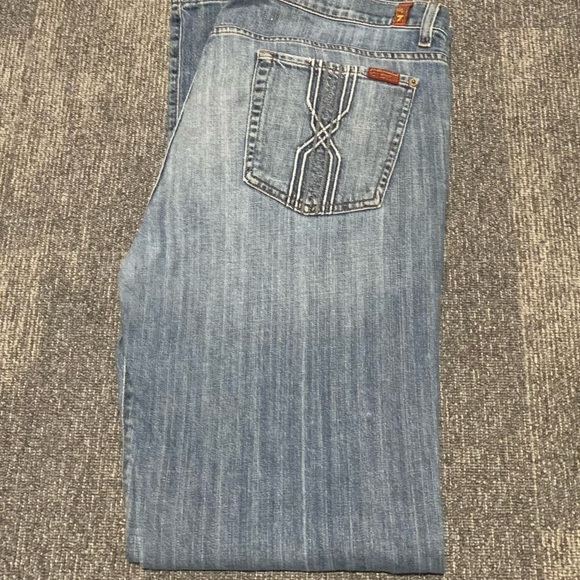 🔥Host Pic🔥 7 For All Mankind Mens Bootcut Blue Jeans Size 38x34 (EUC) - Picture 4 of 7